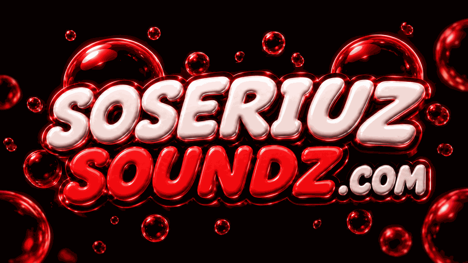 So Seriuz Soundz red bubble music marketing logo with animated floating bubbles